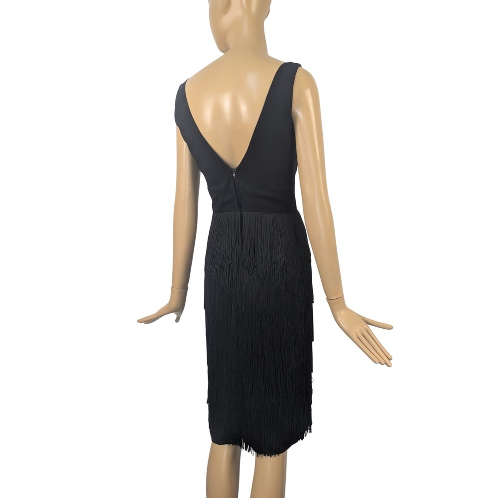 Vintage 1960s Lilli Diamond Black Fringe Sheath Wiggle Party Dress - Picture 4 of 10